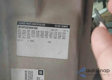 2004 Chevrolet Impala from USA, damaged, VIN 2G1WF52E249451840